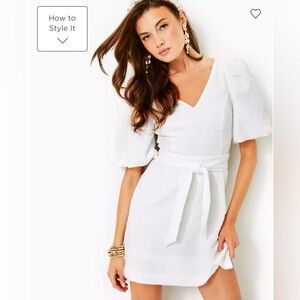 Lilly Pulitzer Kirrabelle Short Sleeve Romper White Size 10